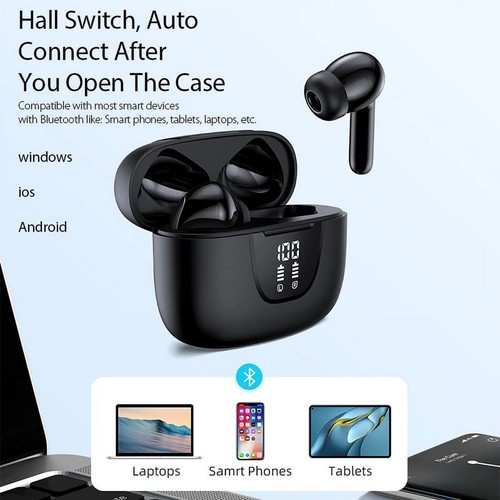 Mini Bluetooth TWS Earbuds Best Noise Cancelling Wireless Headphones Sports Gym - Picture 5 of 9