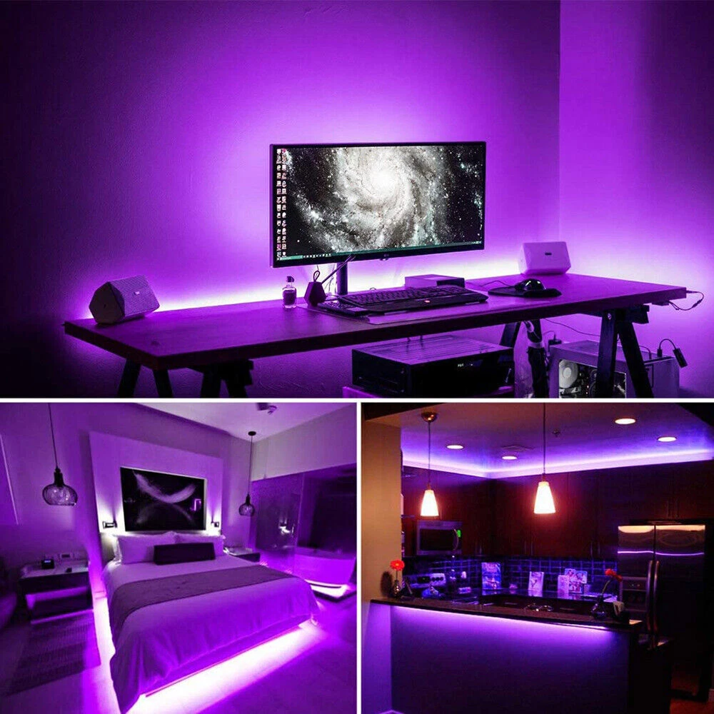 UV Black Light 5M 16.4Ft LED Strip 12V DC Flexible Blacklight Room | eBay