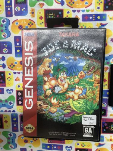 Joe & Mac (Sega Genesis, 1991) Seltenes Vintage Spiel. Etui und Patrone ohne Handbuch - Bild 2 von 7