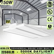 150W LED Linear High Bay Light Warehouse Factory Ceiling Hanging Fixture 22500LM