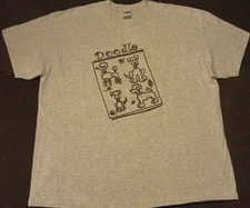 2XL Crazy H2O Dog Art Doodle Poodle / Water Dog Dual Side Graphic Dog T Shirt