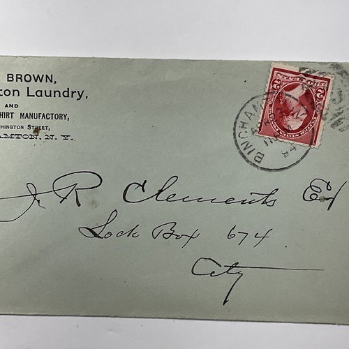 1894 Binghampton, New York J.W. Brown Binghampton, Laundry Envelope - Picture 3 of 5