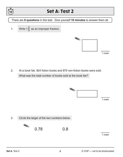 KS2 Year 6 Maths SAT Buster 10-Minute Test Foundation with Answer Ages 10-11 CGP - Picture 6 of 12