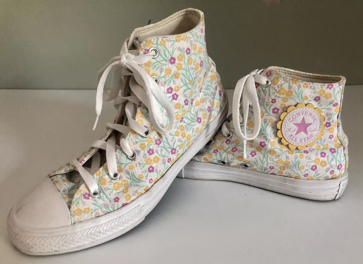 Converse “ Print ” CT All Star Party Hi White Shoes Sneakers Women&#039;s 6 | eBay