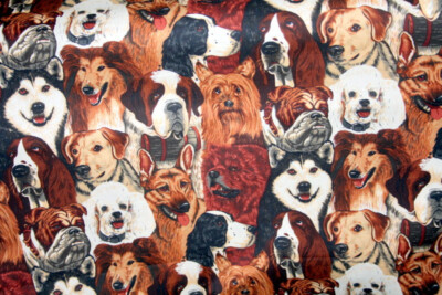 BEAUTIFUL EXPRESSIVE DOG FACES FROM ROBERT KAUFMAN - 100% COTTON FABRIC