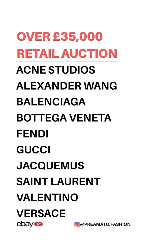 Over £35,000 Retail Auction | Gucci, Prada, Balenciaga & More | Live at 7PM