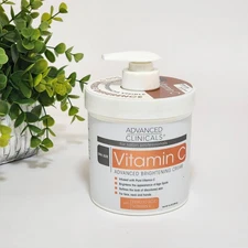 Advanced Clinicals Vitamin C Brightening Cream 16 oz w (454 g) Pump Spa Size