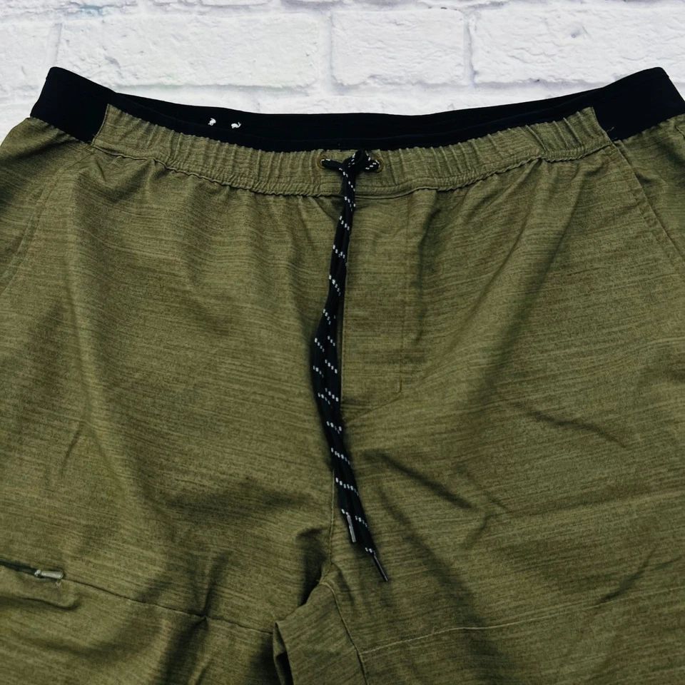 Columbia Para Hombres Talla L Verde Oliva Exterior Carga Pantalones Cortos Cremallera Bolsillo Cordón Foto 2 de 4