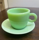 Vintage Fire King Jadeite Restaurant C Handle Cup and Saucer