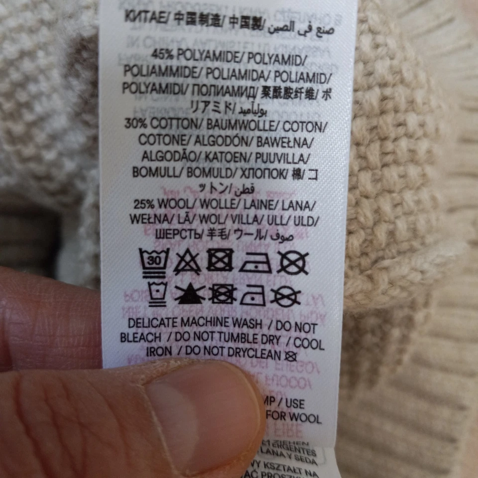 MINI PISO Niños Jóvenes Beige Pescador Suéter Informal Todos los Días Mezcla de Lana 6/6 Años Foto 4 de 4