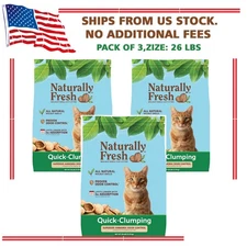 (Pack of 3) Naturally Fresh Quick-Clumping Natural Walnut Cat Litter, 26 lbs