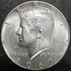 1967 Kennedy 1/2 Dollar, No Mint Mark, 40% SILVER, About Uncirculated +    #5656