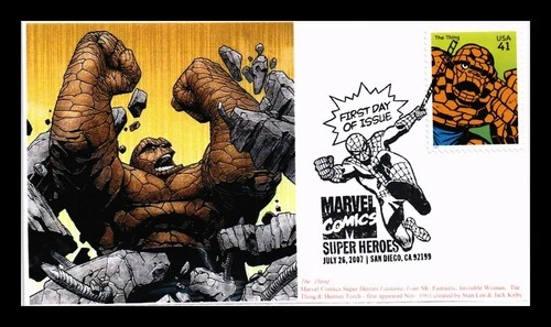 US COVER FIRST DAY OF ISSUE PICTORIAL CANCEL MARVEL COMIC SUPERHERO THE THING