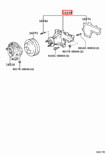 Genuine Toyota LandCruiser HDJ79 HDJ78 HDJ101 HDJ100 1HD 4.2 Diesel Water Pump - Picture 6 of 13