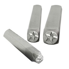 3 Pieces Star Shaped Metal Punch Stamps for Jewelry and Stamping Tool