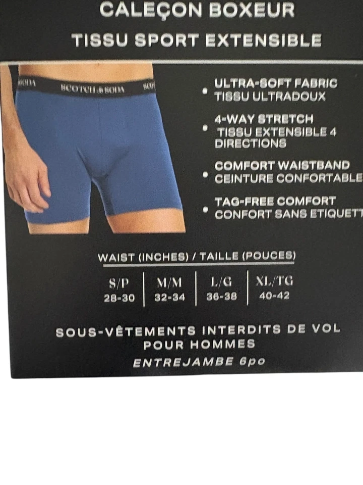 Scotch & Soda Amsterdam 3 Pack 6” Active Stretch Boxer Briefs Size Large - Image 3 of 3