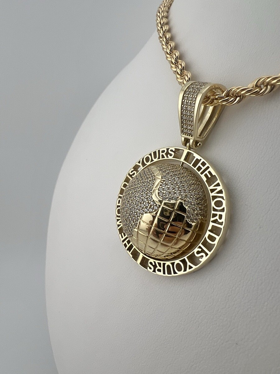 HERREN 925 STERLINGSILBER EIS CZ VERGOLDET/SILBER ""WORLD IS