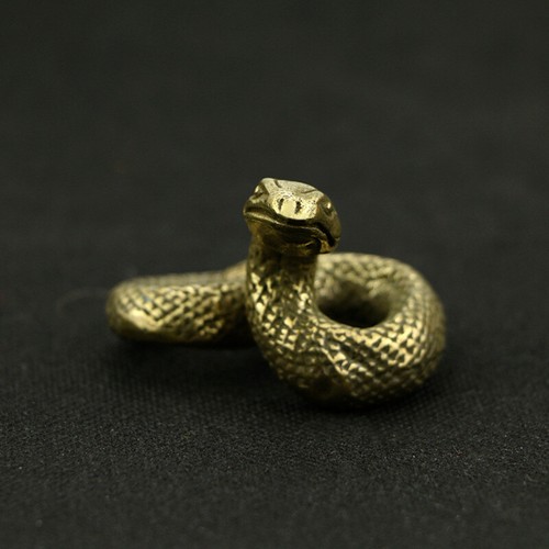 Solid Brass Snake Figurine Small Statue Home Ornament Figurines Collectibles - Picture 3 of 13