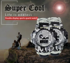Dual Display multi-function Men Led Digital Quartz Sport Electronic Wristwatch