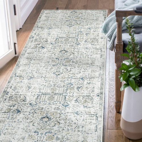 BOHO Vintage Rug Indoor Flodable Thin Rug Retro Accent Rug Non Slip Rug - Picture 21 of 36