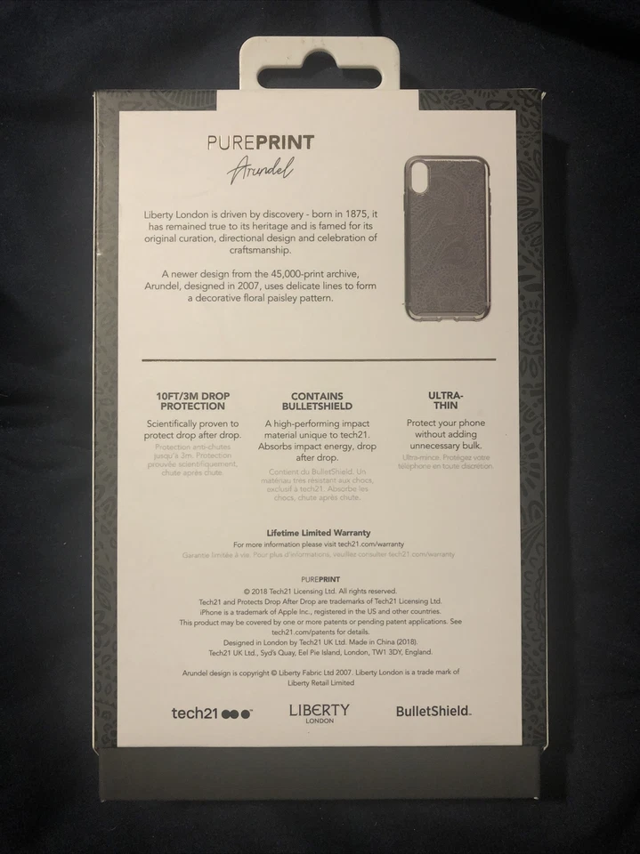 tech21 - PurePrint Liberty London Arundel Case Brown For iPhone XS Max NEW - Image 2 of 2