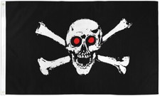 Red Eyes Pirate Flag 3x5ft Jolly Roger Boating Flag Skull Flag