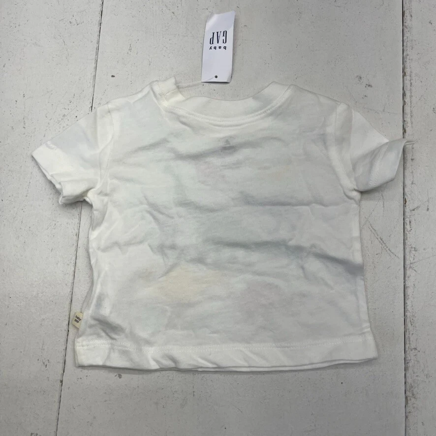 Baby Gap 白色恐龙印花短袖 T 恤儿童 0-3 个月新品 — 第 4/4 张图片