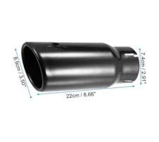 X AUTOHAUX Black Stainless Steel Exhaust Muffler Tip (8.66 x 3.5 x 2.91 inches)