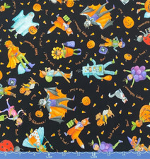 RK 100 Cotton Trick or Treat AUND-21790-182 Black Costumes per 1/2 Yard