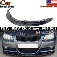 Carbon Fiber Look Front Bumper Splitter Lip Fit 2005-08 BMW E90 325i 335i M Tech