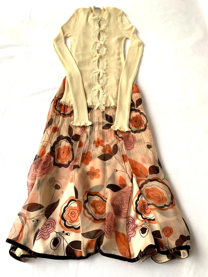 Anna Molinari Configuración Mujer Prendas para el torso Falda Italia 38 Alta Costura Beige Naranja Foto 2 de 4