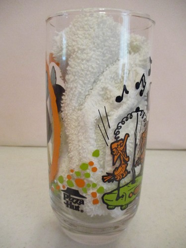Vaso de vidrio para niños Betty-The Picapiedra-6" de alto-1986-cabaña de pizza-como se muestra - Imagen 3 de 5