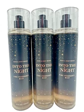 Bath & Body Works LOT of 3 Into The Night Fine Fragrance Perfume Spray Mist 8 oz