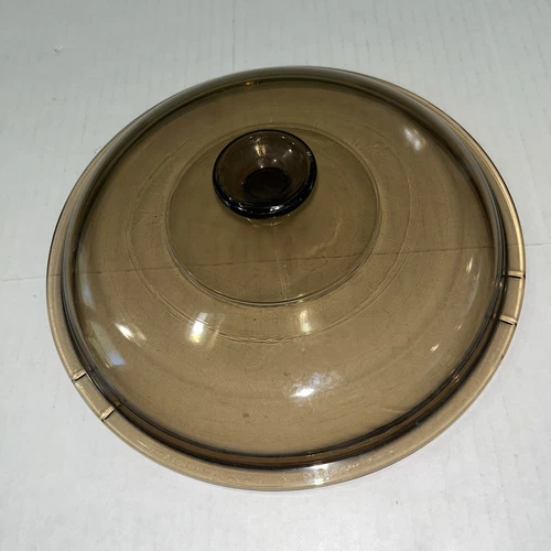 Pyrex Corning Vision Ware Amber Glass Lid V12C Replacement 10"