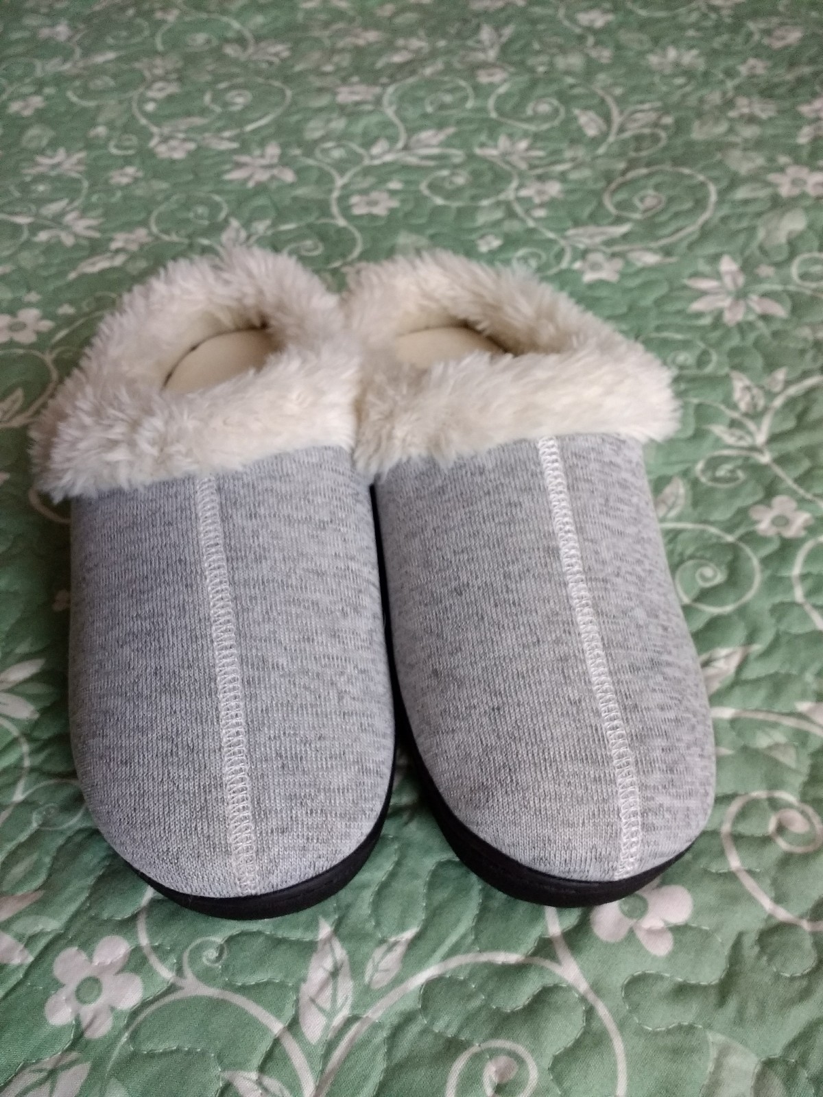 SAOLA Ciabatte donna iso maglia jersey spazzolato grigio zoccoli tg 9 5 10 memory foam sol