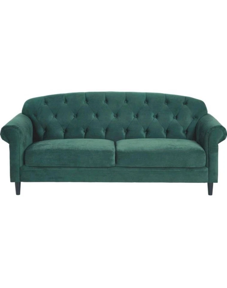 1/2 Sitzer Sofa aus Samtstoff Luxuriöse Hochwertige mit Stauraum grün - Bild 3 von 4