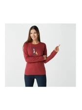 Life is Good Happy Dance Long Slv Crusher Tee-Cranberry Red-Large-A371567