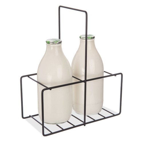 2 Milk Bottle Holder Tidy Crate Rack Carry Carrier Doorstep Store Drink Caddy UK - Picture 8 of 12