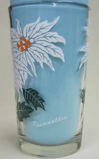 Poinsettia  Peanut Butter Glass Glasses Drinking Kitchen Mauzy 85-2