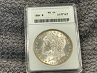 1884 MORGAN SILVER DOLLAR ANACS MS 64 OLD SOAP HOLDER FREE SHIPPING