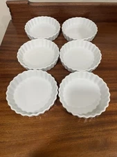 SET Of 6 SCHMIDT PORCELANA WHITE TARTLET PANS BAKEWARE MADE IN BRASIL