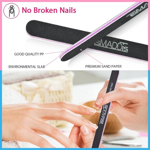 Nails File 20 PCS Double Sided Emery Board for Natural Acrylic Nails 100 120 ... - Picture 6 of 8