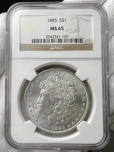 1885-P $1 Morgan Dollar 90% Silver NGC MS65 US Coin