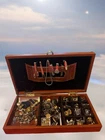 Vintage Estate Men’s Costume Junk Drawer Jewelry Lot Cuff links Tie Bars + Box