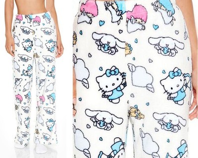 Sanrio HeLLO KiTTY FoReVeR 21 Blue Angel/Little Twin Stars Pajama Pant Small NEW