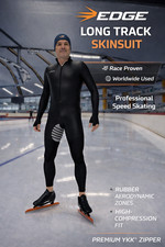 Edge Long Track speed skating suit SKINSUIT rubber Speedsuit black