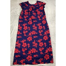 Ui Maikai Hawaiian Maxi Dress Vintage 14 Tropical Floral Hawaii Cotton Beach