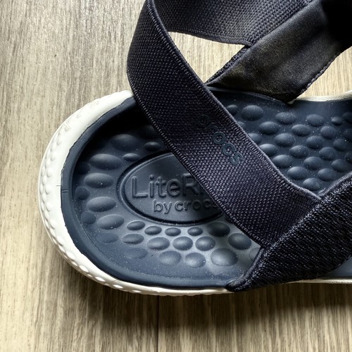 Crocs LiteRite Damen-Flip-Flop-Sandalen elastischer Riemen hinten marineblau Größe 11 - Bild 7 von 8