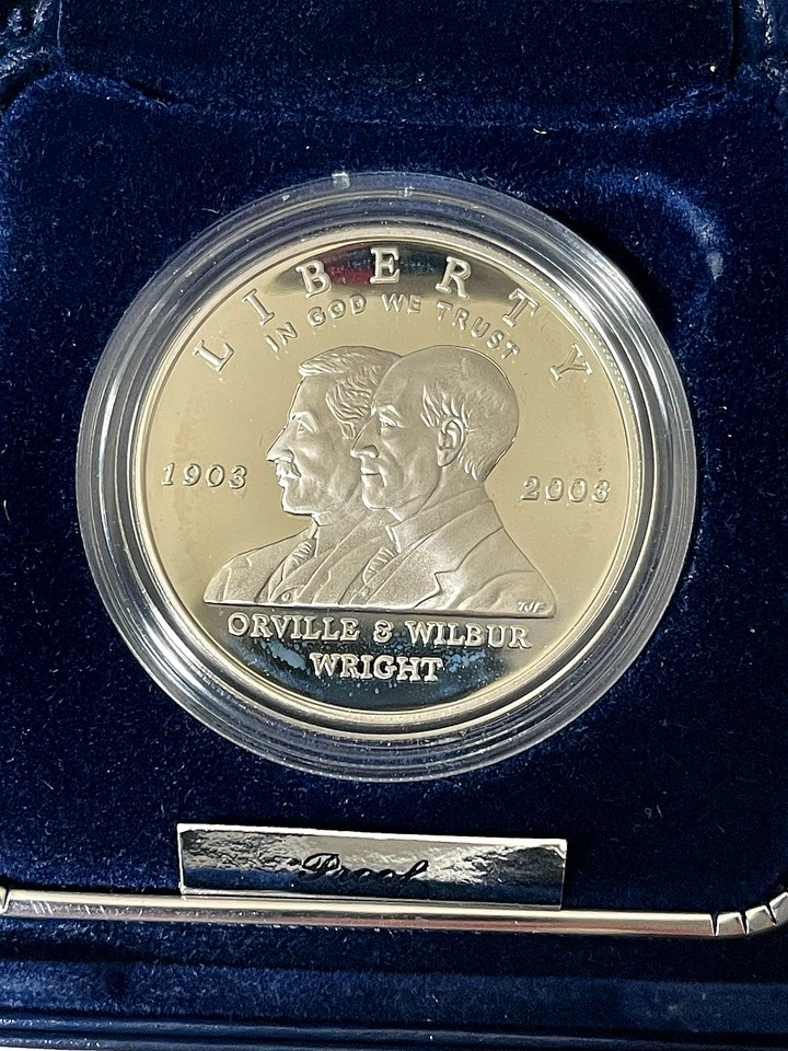 2003 First Flight Centennial Proof Commemorative SILVER Dollar Box and COA - Image 2 of 4