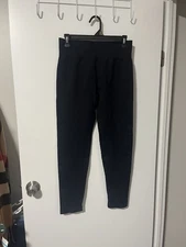 OQQ Black High Waist With Tummy Control Full Length Leggings With Butt Scrunch L